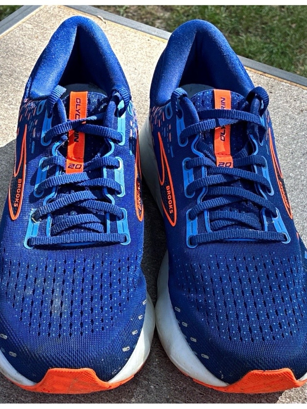 Brooks Glycerin 20 Men’s Lace Up Low Top Running Shoes Blue Orange D110382